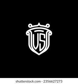 VS shield initial monogram with high quality professional design that will print well