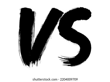 VS Sign For Competition, Sport Or Game. Versus Symbol Isolated And Written With Brush.