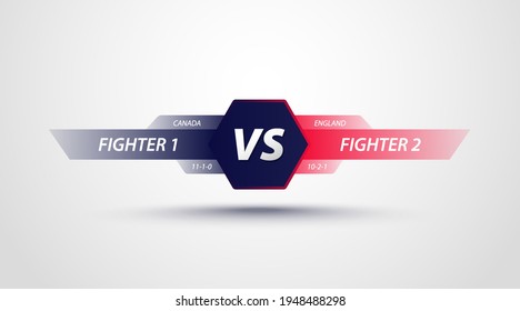 Vs sign. Vector versus background. Fight competition sign