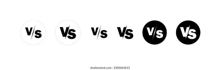 Vs. Silhouette, black, icons Vs. Vector.