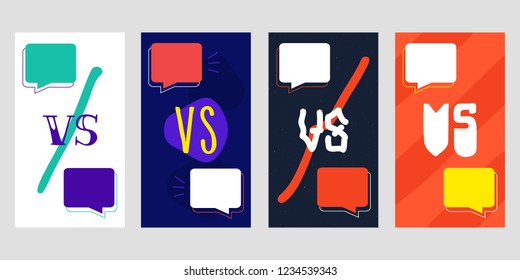 	
VS Social Media For Story. Versus Screen Template. Vector Design