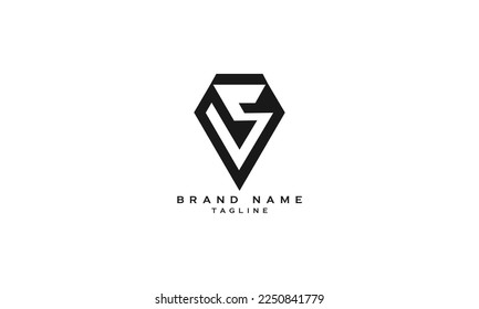 VS, SV, Abstract initial monogram letter alphabet logo design