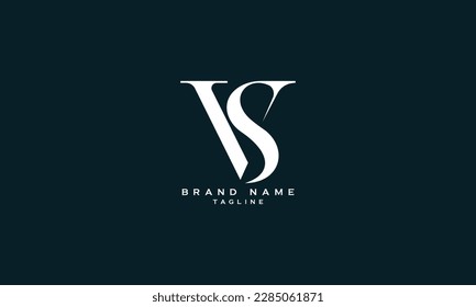 VS, SV, Abstract initial monogram letter alphabet logo design