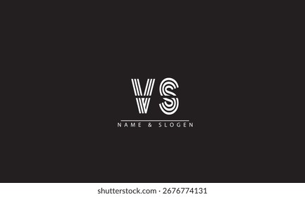 Monograma del logotipo de las letras Abstractas de VS, SV