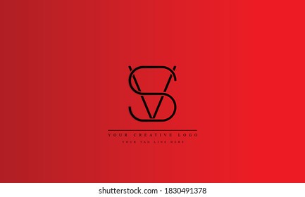 VS SV abstract vector logo monogram template
