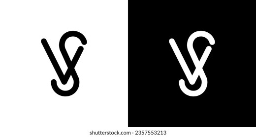 Diseño del logotipo de VS SV, monograma de SV VS, concepto del logotipo de la letra VS SV, moderno, único, icono, vector