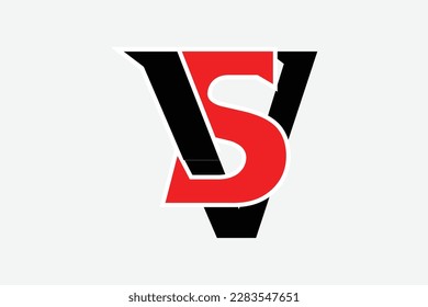 VS or SV logo design. Vector illustration.