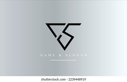 VS, SV, V, S abstract letters logo monogram