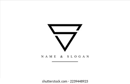 VS, SV, V, S abstract letters logo monogram