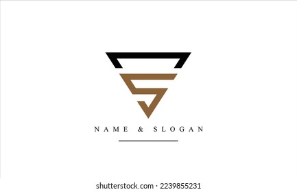 Logo für abstrakte Buchstaben VS, SV, V, S