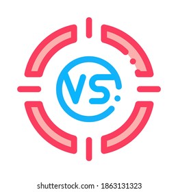VS-Zielsymbol-Vektorgrafik. VS-Zielsignierung in Umrissen. Farbisolierte Farbwiedergabe-Symbol-Illustration
