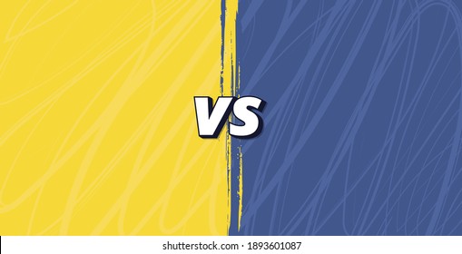 Vs template. Versus comparison blank. Decorative battle cover with lettering. Vector color illustration with divider and copy space for contestantes. 