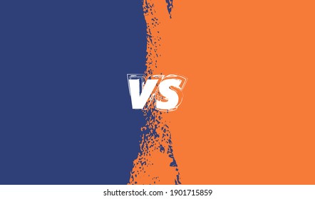 Vs template. Versus comparison blank. Decorative battle cover with lettering. Vector color illustration with divider and copy space for contestantes. 