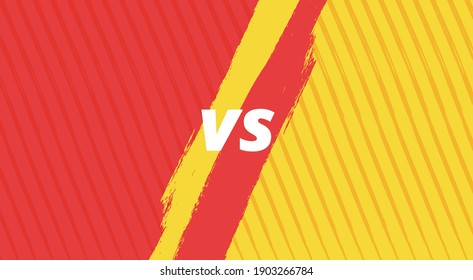 Vs template. Versus comparison blank. Decorative battle cover with lettering. Vector color illustration with divider and copy space for contestantes. 