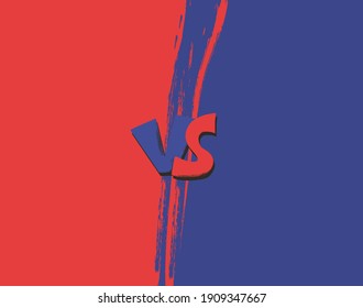 Vs template. Versus comparison blank. Decorative battle cover with lettering. Vector color illustration with divider and copy space for contestantes. 