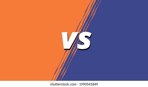 Vs template. Versus comparison blank. Decorative battle cover with lettering. Vector color illustration with divider and copy space for contestantes. 