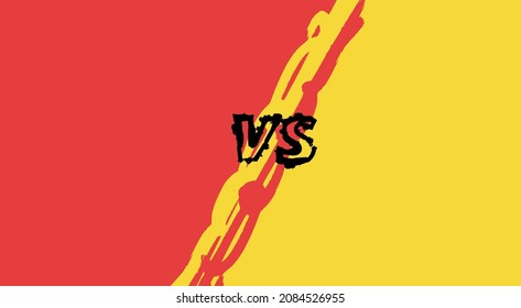 Vs template. Versus comparison blank. Decorative battle cover with lettering. Vector color illustration with divider and copy space for contestants. 