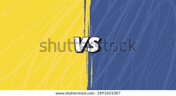 Vs template. Versus comparison blank.\
Decorative battle cover with lettering. Vector color illustration\
with divider and copy space for contestantes.\
