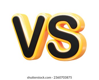 Vs text 3d rendering illustration element