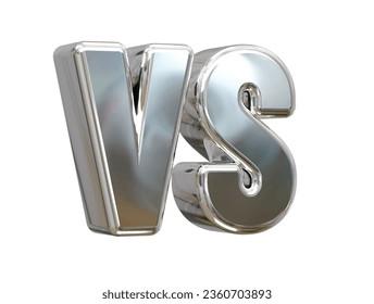 Vs text 3d rendering illustration element