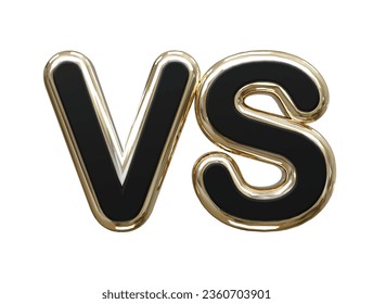 Vs text 3d rendering illustration element
