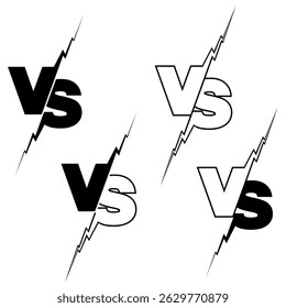 VS Typography with Thunder and Lightning, Fight, Competition, Battle, Match, Game, Sport Fighting Home Screen