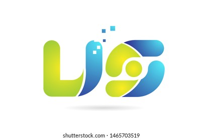 vs v s blue green alphabet combination letter logo design suitable for a company or business