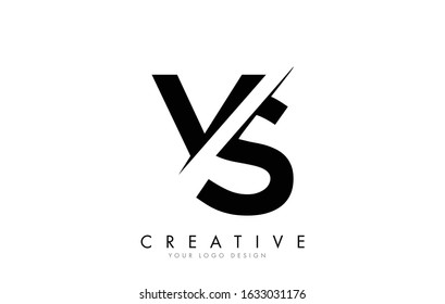 VS V S Letter Logo Design with a Creative Cut. Creative logo design..