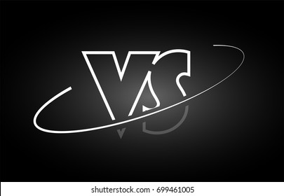 VS V S letter logo combination black white alphabet vector creative company icon design template modern