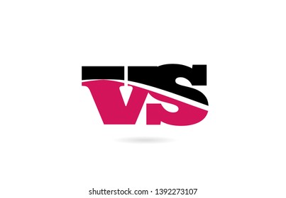 vs v s pink and black alphabet letter combination suitable as a logo icon design for a company or business