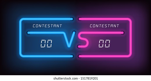 Vs vector icons, sign on isolated background. Template banner with versus word and concept design for duel announcement 