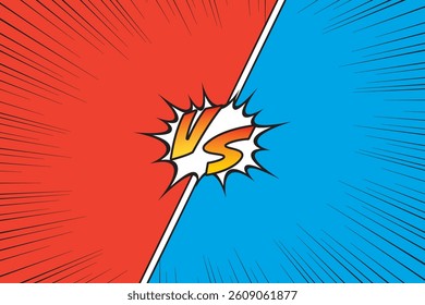 VS Versus background illustration red and blue