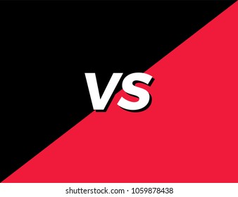 VS versus background in red, white and black for confrontation and opposition concepts. Vector illustration