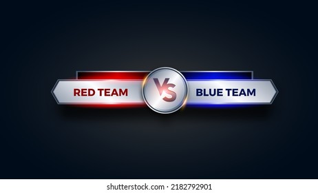 VS Versus Battle headline Modern banner template, Red and Blue shiny background, Fight Game, Game Interface. Vector