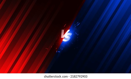 VS Versus Battle headline Modern banner template, Red and Blue shiny background, Fight Game, Game Interface. Vector