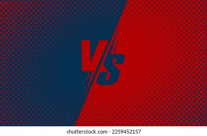 VS versus juego de equipo de batalla lucha contra el diseño de pantalla vectorial, desafío doble azul rojo oscuro fondo gráfico ilustración clipart, banner de deporte de arte pop, concurso comparar el afiche marco imagen moderna  