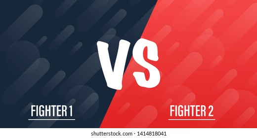 VS Versus Blue and red comic design. Battle banner match, vs letters competition confrontation. Vector stock illustration.