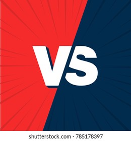 VS Versus Blue and red comic design. Vector illustration.