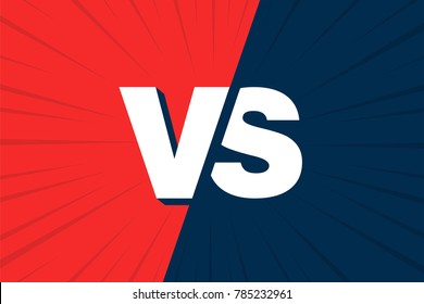 VS Versus Blue and red comic design. Vector illustration.