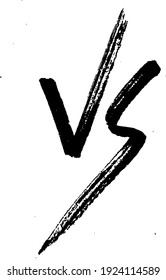 vs versus calligraphy typography hand write brush pen draw black text keyword 