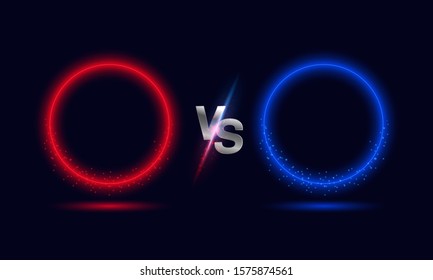 VS Versus Circle Neon light Frame Background.