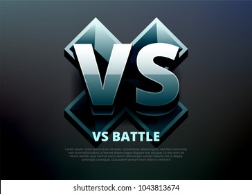 VS versus Comic Design. VS Logo mit Platz für Text.  Vektorgrafik. 