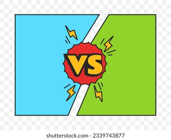 VS versus comic fight battle victory abstract concept banner. Vector graphic design illustration
