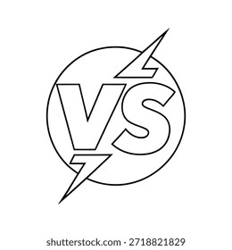 Vs contra el icono de la competencia en el fondo blanco