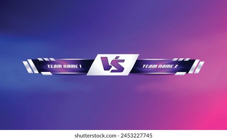 vs versus conflict fight battle screen and comparison colorful futuristic lower third for soccer football sports abstract background