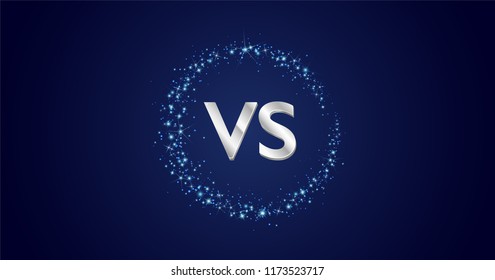 VS (Versus) design concept with Stars circle (starry milky way), empty space. Blank vector background for competition, championship, battle