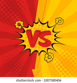 VS. Versus. Fight backgrounds comics style design. Vector illustration