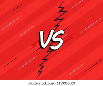 VS. Versus. Fight backgrounds comics style design isolated on red background. Modern vector illustration.