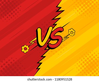 VS. Versus. Fight backgrounds comics style design. Modern flat style vector illustration.