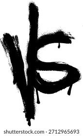 VS gegen Grunge Pinsel Pinselstrich Spray Drip Drawing Vector